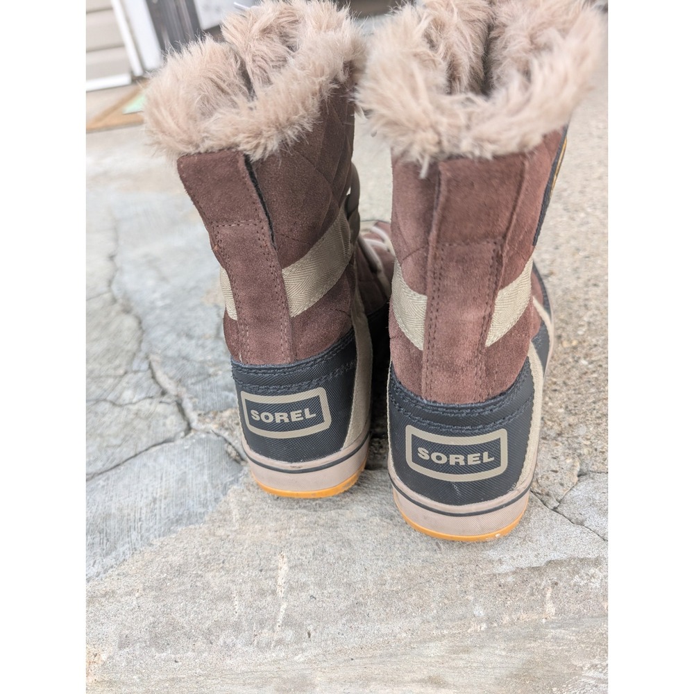 Sorel Glacy Explorer Waterproof Boots Brown Suede F Fur NL2079-256 Womens 7.5 - Picture 4 of 7